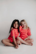 Load image into Gallery viewer, Hot Neon Pink Barbie Summer Waffle Toddler Top & Bottom Set