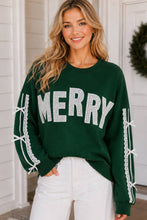 Load image into Gallery viewer, Merry Eyelet Lace Bow Sleeve Sweatshirt