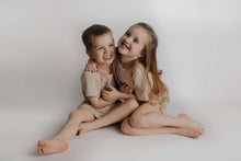 Load image into Gallery viewer, Tan Summer Waffle Toddler Top & Bottom Set