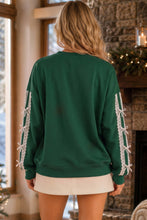 Load image into Gallery viewer, Merry Eyelet Lace Bow Sleeve Sweatshirt
