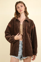 Load image into Gallery viewer, Media Button Down Raw Hem Shacket
