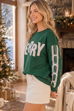 Load image into Gallery viewer, Merry Eyelet Lace Bow Sleeve Sweatshirt