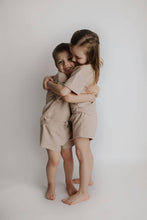 Load image into Gallery viewer, Tan Summer Waffle Toddler Top & Bottom Set