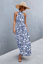 Load image into Gallery viewer, Printed Sleeveless Tie Waist Maxi Dress