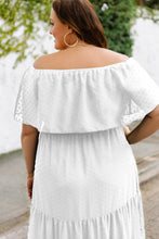 Load image into Gallery viewer, Plus Size Swiss Dot Off-Shoulder Tiered Dress