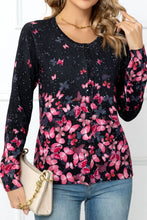 Load image into Gallery viewer, Floral Button Front Round Neck Cardigan