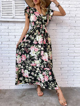 Load image into Gallery viewer, Floral Tie-Waist Split Dress