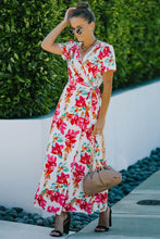 Load image into Gallery viewer, Floral Split Short Sleeve Maxi Dress