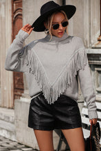 Load image into Gallery viewer, Tassel Front Long Sleeve Pullover Sweater - Believe Inspire Beauty