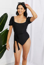 Load image into Gallery viewer, Marina West Swim Salty Air Puff Sleeve One-Piece in Black