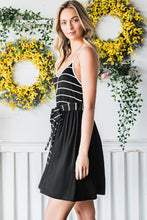 Load image into Gallery viewer, Striped Spaghetti Strap Belted Dress