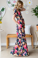 Load image into Gallery viewer, Floral Surplice Tie Waist Maxi Dress