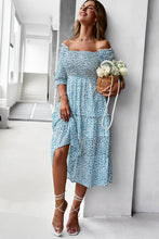 Load image into Gallery viewer, Floral Off-Shoulder Smocked Midi Dress