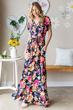 Load image into Gallery viewer, Floral Surplice Tie Waist Maxi Dress
