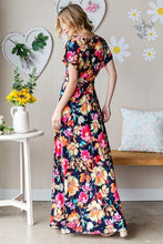 Load image into Gallery viewer, Floral Surplice Tie Waist Maxi Dress