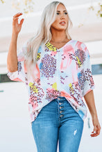 Load image into Gallery viewer, Mixed Print V-Neck Half Sleeve Top