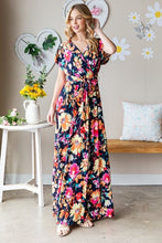 Load image into Gallery viewer, Floral Surplice Tie Waist Maxi Dress