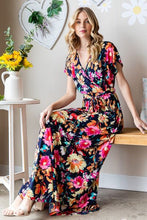 Load image into Gallery viewer, Floral Surplice Tie Waist Maxi Dress