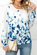 Load image into Gallery viewer, Floral Button Front Round Neck Cardigan