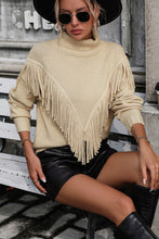 Load image into Gallery viewer, Tassel Front Long Sleeve Pullover Sweater - Believe Inspire Beauty