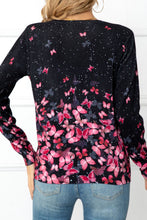 Load image into Gallery viewer, Floral Button Front Round Neck Cardigan