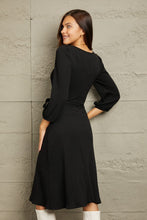 Load image into Gallery viewer, Surplice Flare Ruching Dress