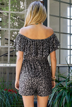 Load image into Gallery viewer, Leopard Off-Shoulder Romper with Pockets
