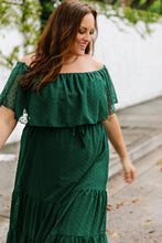 Load image into Gallery viewer, Plus Size Swiss Dot Off-Shoulder Tiered Dress