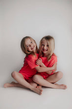 Load image into Gallery viewer, Hot Neon Pink Barbie Summer Waffle Toddler Top &amp; Bottom Set
