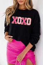 Load image into Gallery viewer, Black XOXO Glitter Sweater

