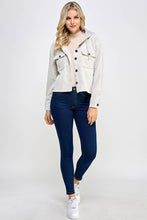 Load image into Gallery viewer, Women Corduroy Oversized Shacket, Hooded Shirt Jacket
