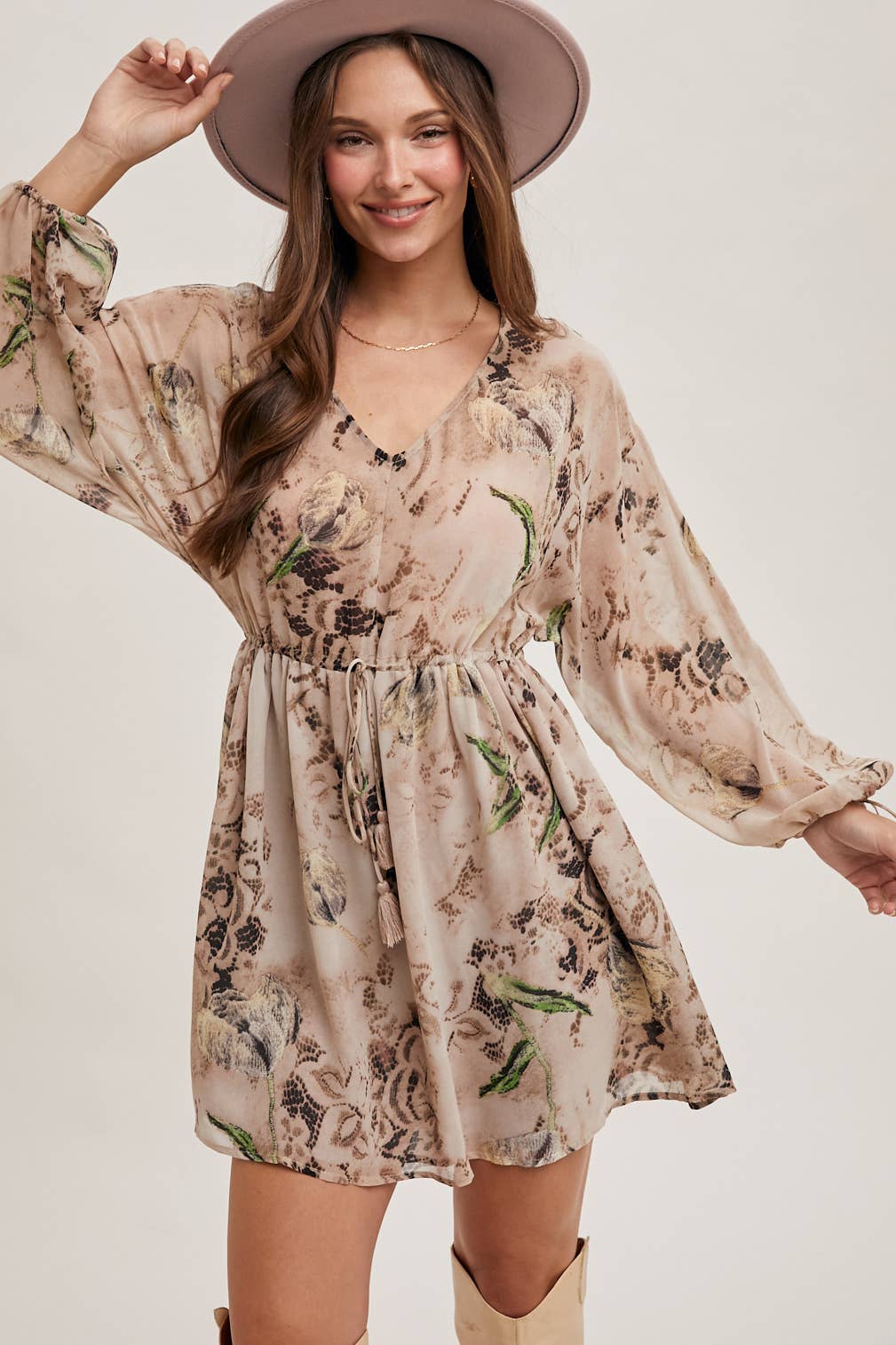 FLORAL PRINT  MINI DRESS