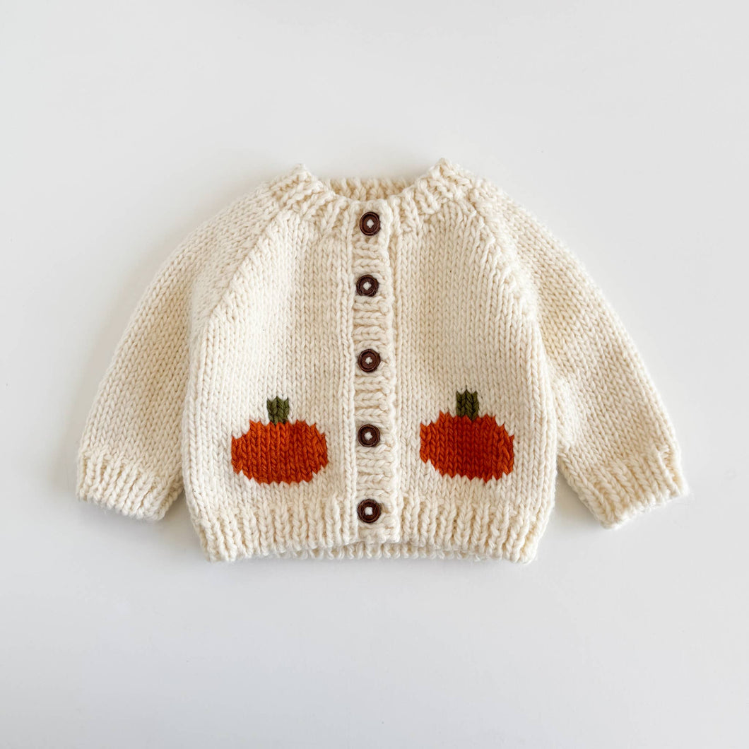 Pumpkin Cardigan Fall Baby Kid Apparel Thanksgiving