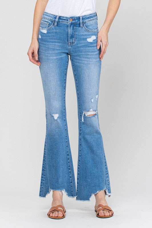 MID-RISE FLARE WITH HEM DETAIL