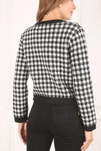 Load image into Gallery viewer, Black check knitted jacket
