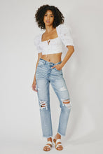 Load image into Gallery viewer, HIGH RISE SLIM STRAIGHT JEANS-KC8708M
