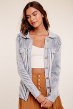 Load image into Gallery viewer, Two Tone Ribbed Belt Cardigan Sweater
