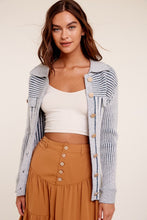 Load image into Gallery viewer, Two Tone Ribbed Belt Cardigan Sweater

