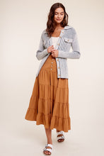 Load image into Gallery viewer, Two Tone Ribbed Belt Cardigan Sweater
