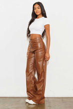 Load image into Gallery viewer, Vegan Leather Wide Leg Pants
