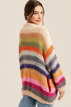 Load image into Gallery viewer, Hand Crochet Multi Color Oversized Open Cardigan

