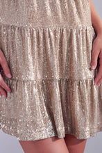 Load image into Gallery viewer, SEQUIN TIERED FLARE DRESS
