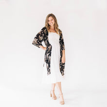 Load image into Gallery viewer, Black Floral Duster - Women - Believe Inspire Beauty 
