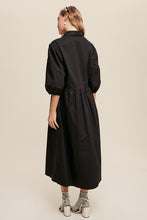 Load image into Gallery viewer, Button Front Puff Sleeve Babydoll Maxi Dress
