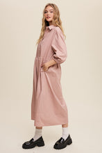 Load image into Gallery viewer, Button Front Puff Sleeve Babydoll Maxi Dress
