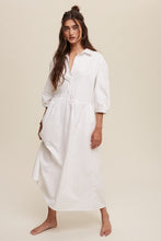 Load image into Gallery viewer, Button Front Puff Sleeve Babydoll Maxi Dress
