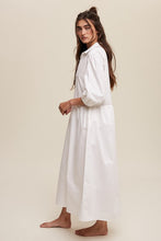 Load image into Gallery viewer, Button Front Puff Sleeve Babydoll Maxi Dress
