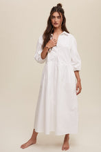 Load image into Gallery viewer, Button Front Puff Sleeve Babydoll Maxi Dress
