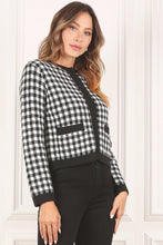 Load image into Gallery viewer, Black check knitted jacket
