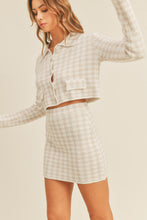 Load image into Gallery viewer, Cropped Knit Cardigan and Mini Skirt Set
